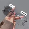 Women Transparent Anti Blue Light Glasses Photochromic Glasses Large Frame Eye Protection Eyewear Chameleon Sunglasses