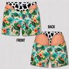 Fun 3D Print Leopard Print Hawaii Floral Swim Trunks For Men Summer Sea Beach Casual Beach Party Essentials Viral Board Short