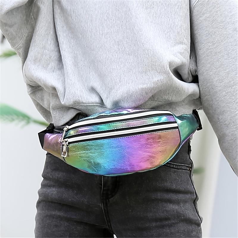 Fashion Laser belt bag, Women Trendy Zipper Front Waist Bag with Adjustable Strap Bum Bag belt bag