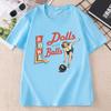 Bowling T Shirt Dolls With Balls TShirt Causal Vintage Graphic Tshirts Funny Cotton Short Sleeve Round Neck T Shrirts Unisex