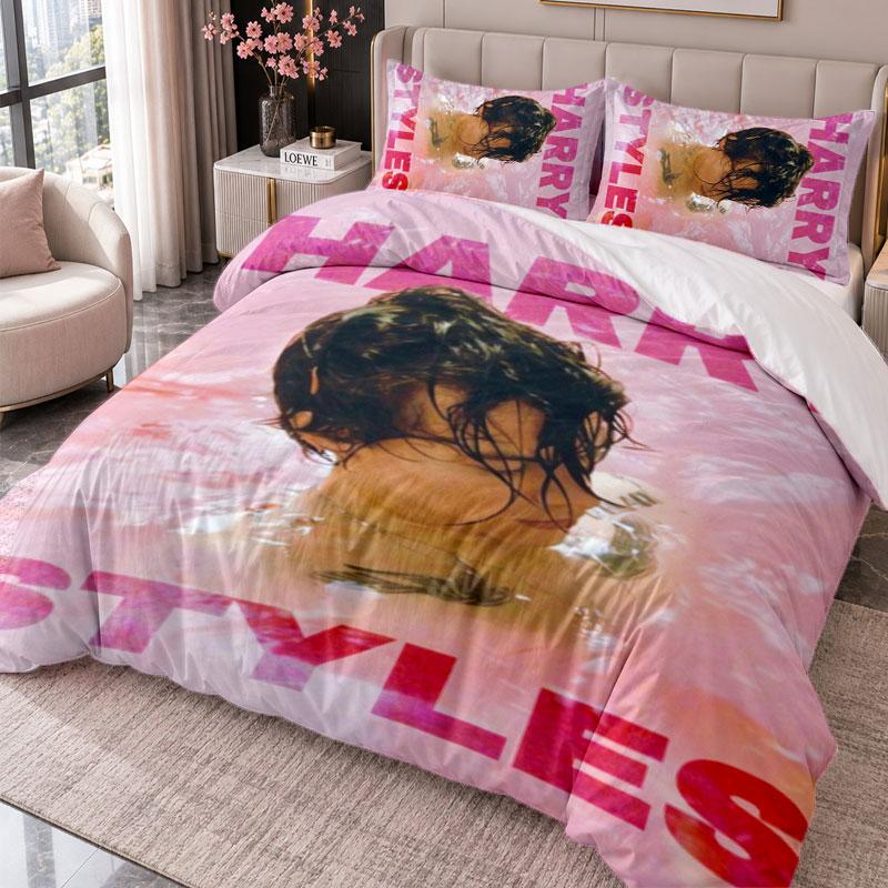 Harry Styles 3Pcs Bedding Set Duvet Cover With Two Pillowcases For Bedroom Home Decoration