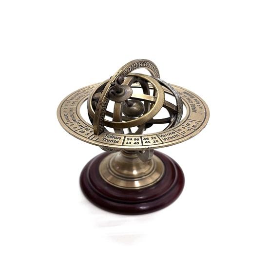15.24 Cm Armillary Sphere On Elegant Wooden Base A Nostalgic Decor Accent for Your Home Décor Armillary Sphere Best Gift