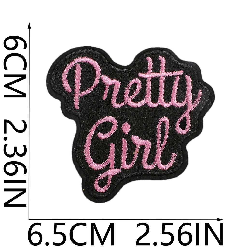 Pink Love Letter Embroidery Cloth Sticker Cartoon Sunflower Patch Sticker Bag Decoration Blue Smiley Face Embroidery Label