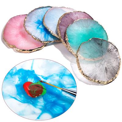 Palette Golden Edge Resin Mixing Drawing Paint Manicure Display Shelf