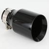 1 PC Car Modified Stainless Steel Glossy Black Exhaust Pipe Universal Bevel Edeg Shiny Muffler Tip For BMW Series Mazda VW Benz