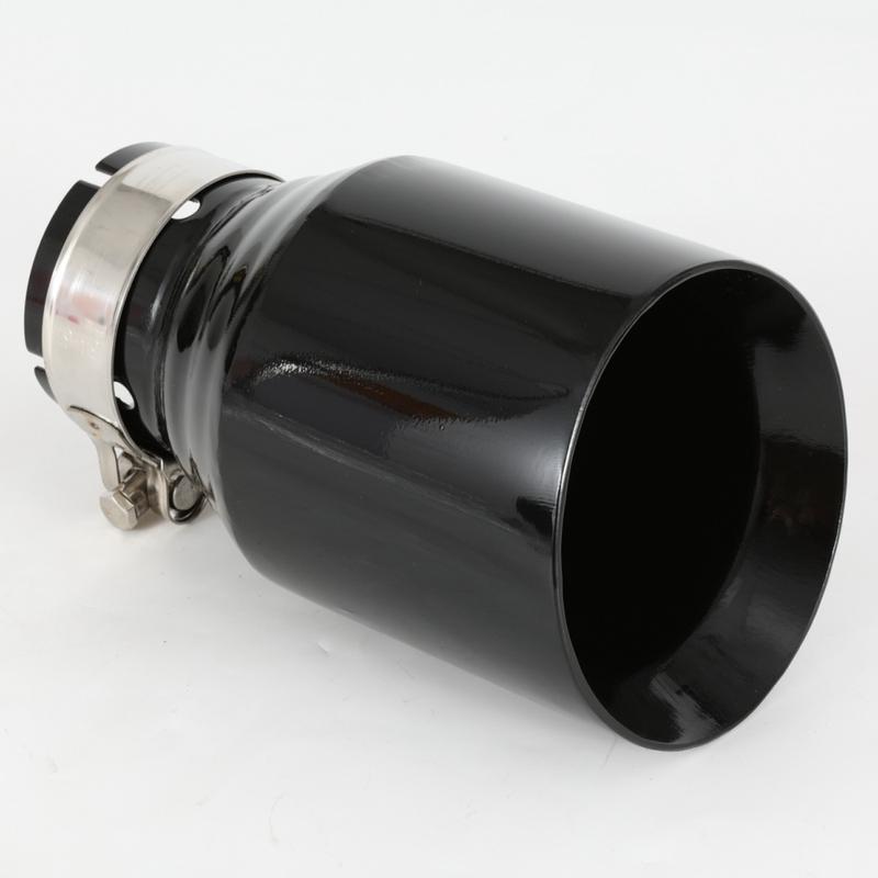 1 PC Car Modified Stainless Steel Glossy Black Exhaust Pipe Universal Bevel Edeg Shiny Muffler Tip For BMW Series Mazda VW Benz