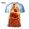 Moda Nuovo Stampa di Organi Umani e Ossa T-shirt da Uomo Casual Maniche Corte Girocollo Harajuku Grande Confortevole