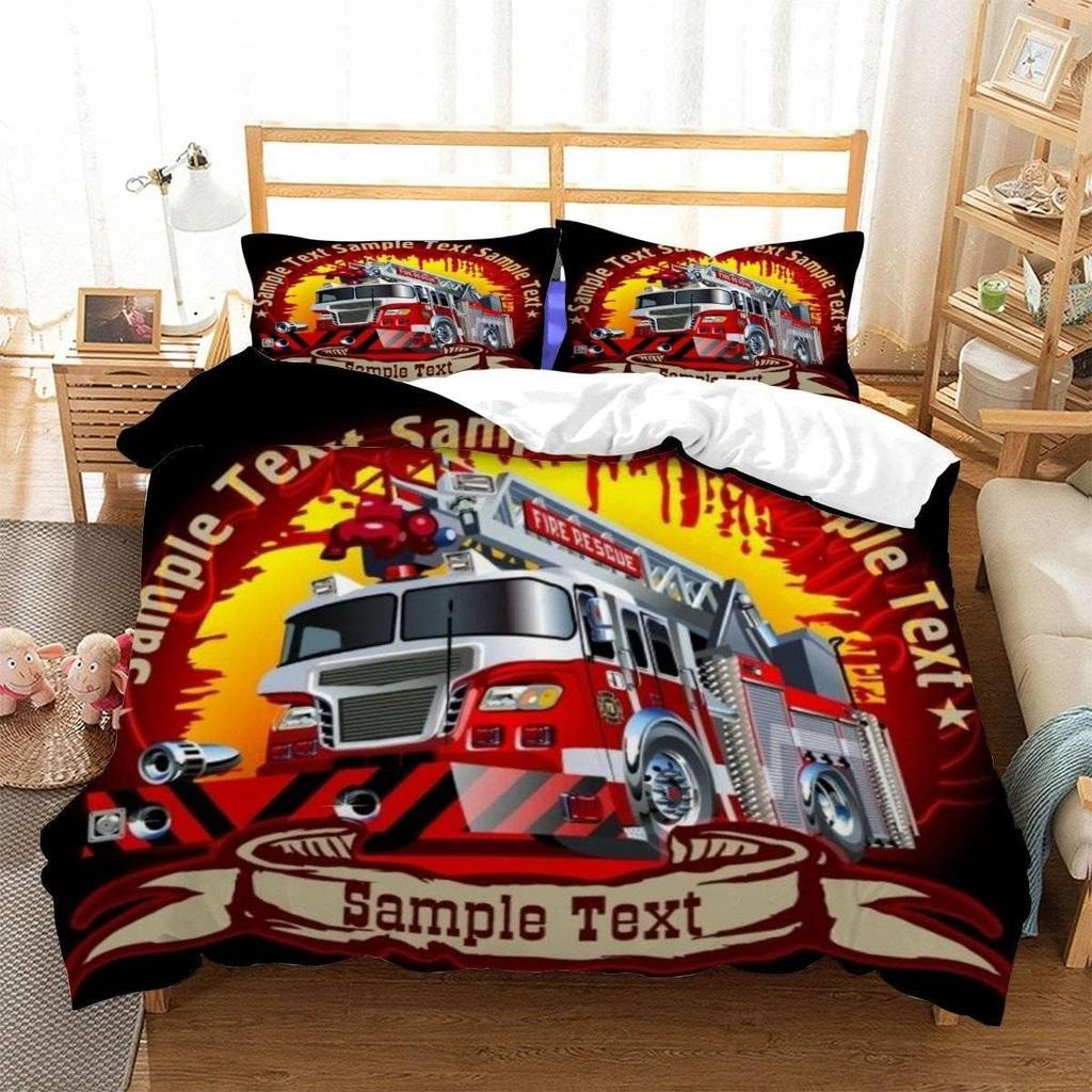 Racing themed bedding 3D printed cartoon monster truck pattern, soft down anti allergy down duvet cover, adult bedding set, teen