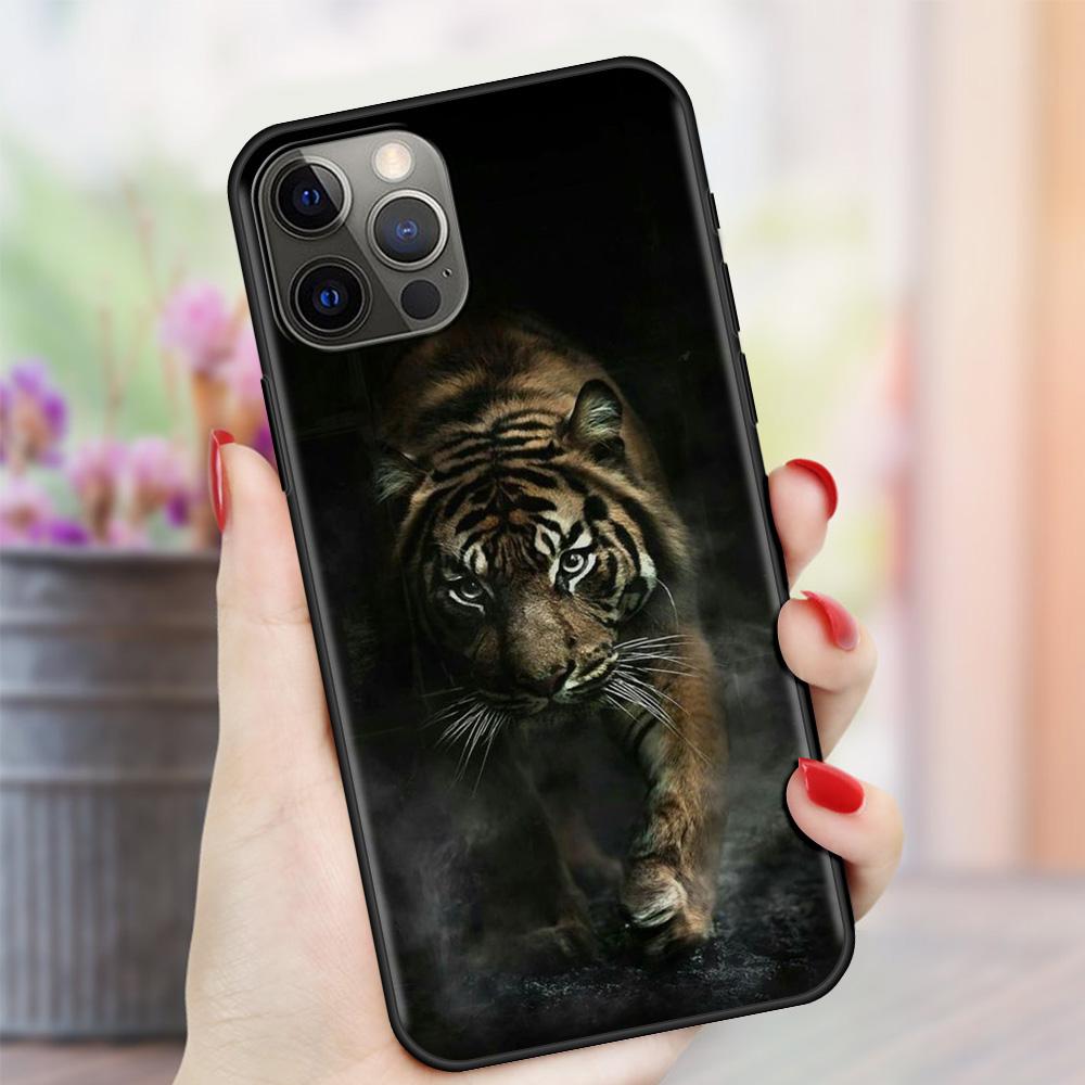 Lion Alpha Male Tiger For Apple iPhone 11 12 Pro Max SE 2020 7 8 Plus XR Soft Phone Case X XS 6 6S 5 5S Silicone Back Cover Capa