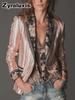 Blazer Bohemian a Strisce con Bottoni da Donna