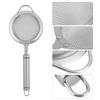 Stainless Steel Food Strainer, 304 Heat Resistant Kitchen Oil Filter with Non Slip Handle and Hanging  , for Draining Fried Food Noodles Dumplings