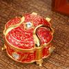 Decorative Enameled Metal Keepsakes Container For Home Office Organization Artistic Display Case Desk Organiser