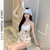 1011 New Ice Silk Pajamas Women's Sleep Bear Suspender Shorts High-end Thin Casual Loungewear Can Be Worn Outside