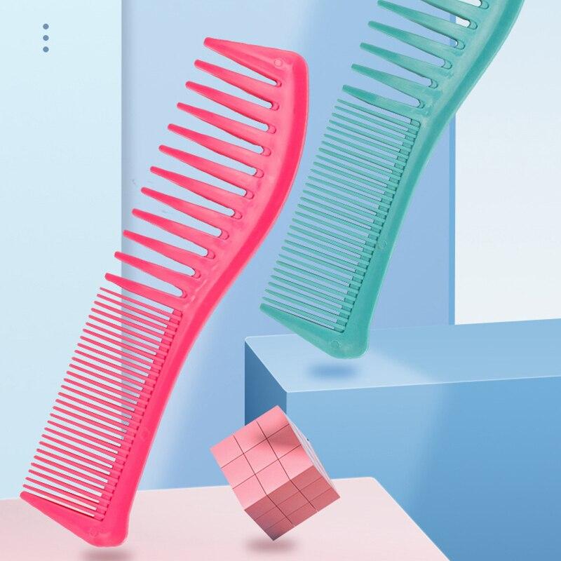 Large Toothed Comb Hairdressing Plastic Wide Toothed Comb Household Anti-static Curly Hair Large Wave Shaped Comb Styling Tools