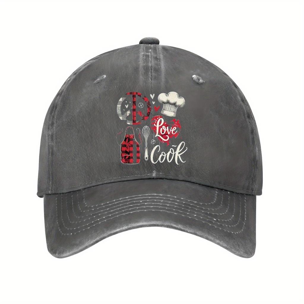 Miłość Temat Kuchnia Czapka z Daszkiem Regulowana Bawełniana Kapelusz Szefa Kuchni Gotowanie dla Mężczyzn Kobiet