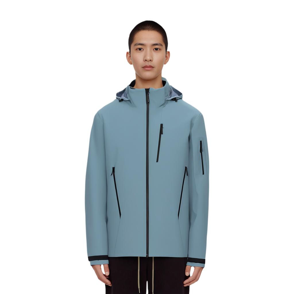 Anta Champion Outdoor Series Solid Color Zipper Hooded Comfortable Waterproof Windproof Jacket Men Jacket Yanshan-Blue 152440619-7