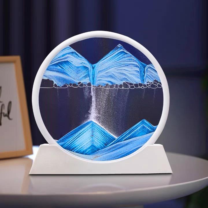 3D Kinetische Sanduhr Kunst Ornamente - Kreatives Treibsandgemälde für Wohnzimmerdekoration.