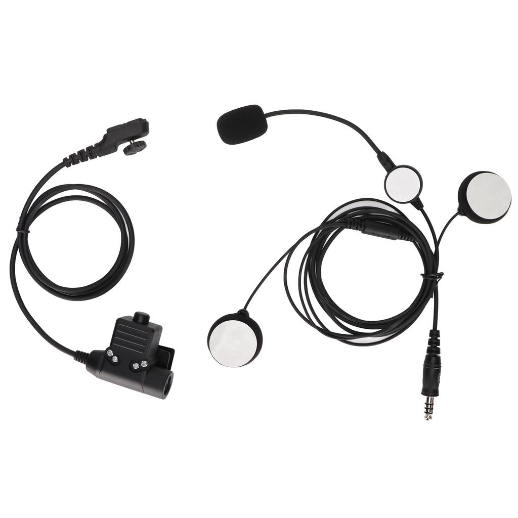 7.1mm Helmet Headset Bilateral Motorcycle Earpiece with U94 PTT for Hytera PD‑780 PD‑785 PD‑788