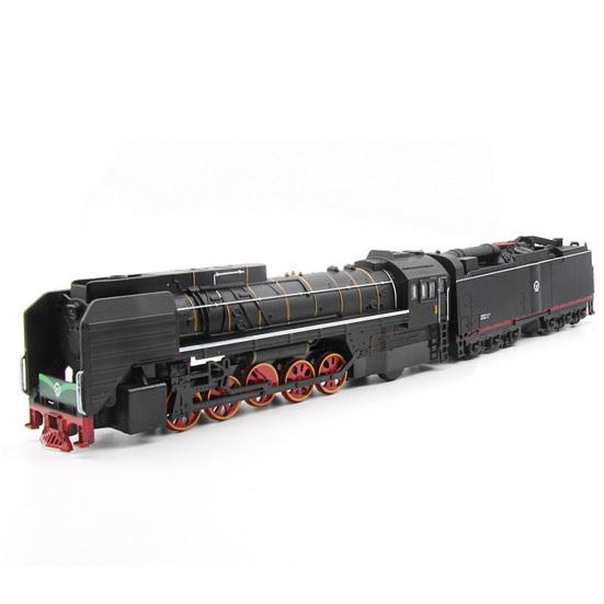 2Pcs 1/87 Retro Steam Train Locomotive Carriage Pull Back Music LED Kids Toy