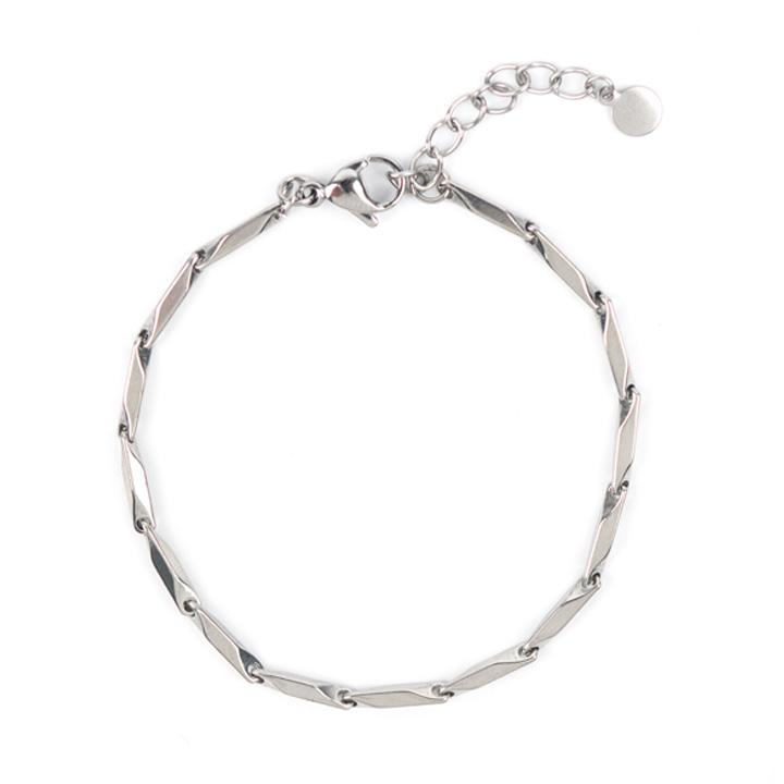 Glory_Arden [Unisex] Surgical Steel Diagonal Knot Chain Daily Bracelet / Ghmb-126