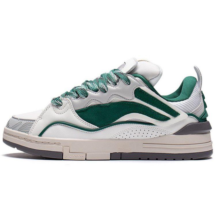 Li Ning Wave Goldleder Sports Rutschfest Dämpfung Abriebfest Niedrig geschnitten Skateboard Schuhe Herren AECS073-2