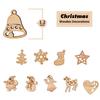 100 ks Mix Drevené Vianočné ozdoby na stromček Mini Santa Claus Snehuliak Los Snehové vločky Vianočný stromček