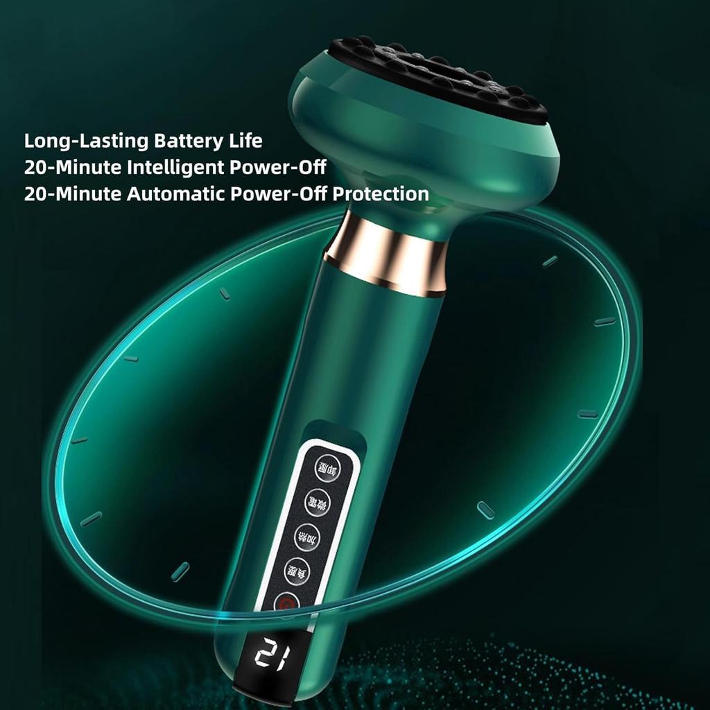 Portable12-Mode Cellulite Massager Handheld - ABS+Stainless Steel Body Sculpting Tool for Hips/Thighs/Arms, 1200mAh Fast Charge White