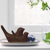 Creative Brown Glossy Ceramic Birds Figurines Home Decorations Accessories Party (Pack of 2, Brown)
