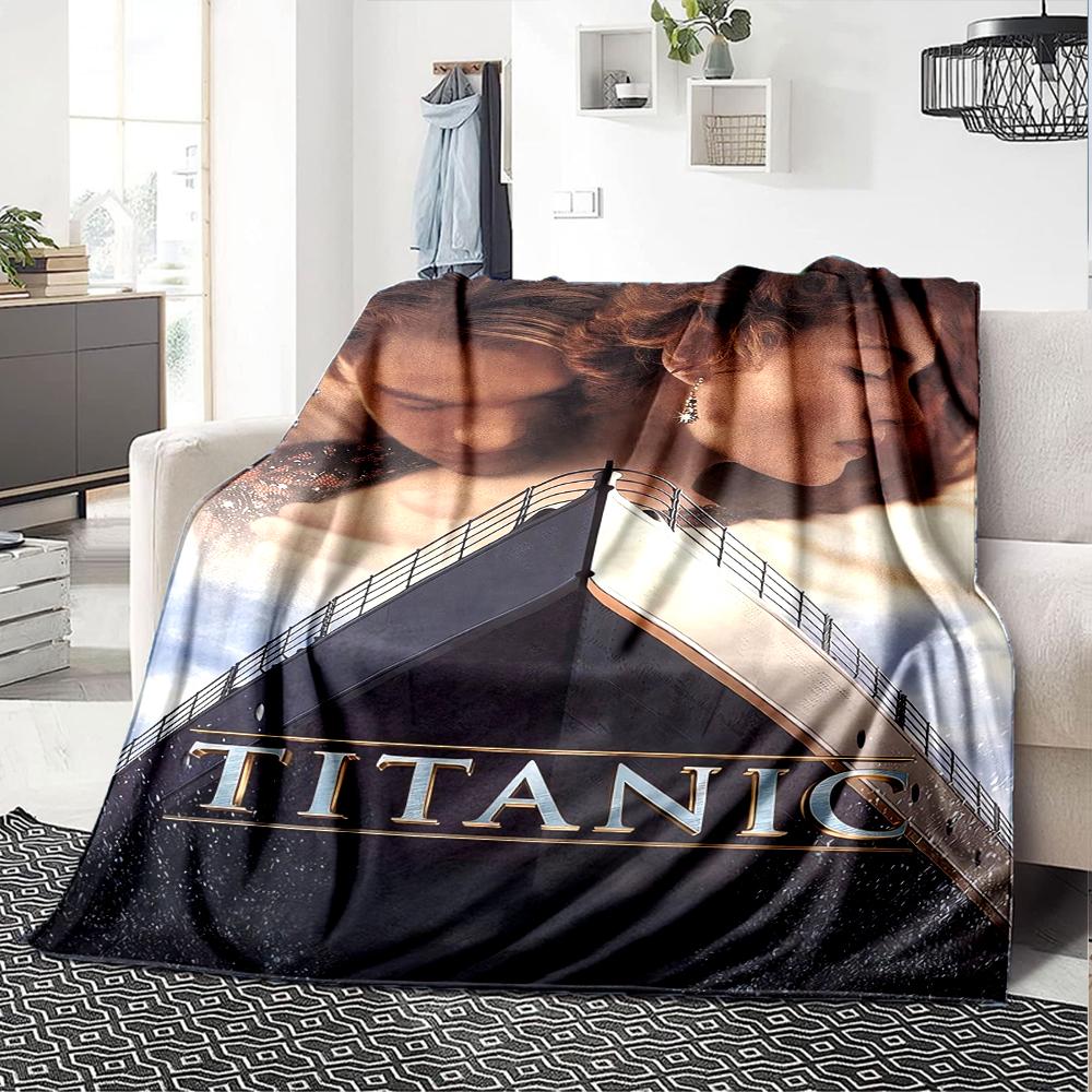Titanic Theme Printed Blanket - Perfect for Couch, Bed, Travel & Outdoor Use | Machine Washable, Cozy & Durable.