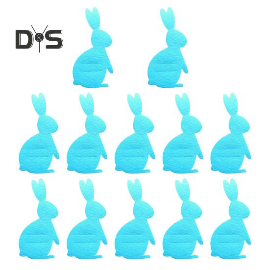 Besteckhalter in Osterhasenform, Filzhalter für Messer und Gabeln, Geschirrhalter, Utensilienhülle für Ostern, Party, Hochzeit, Geburtstag, Dekoration, 12 Stück