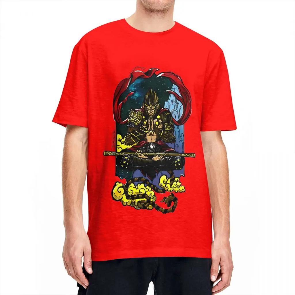 SUN WUKONG Color Black Myth T-Shirt Trendy Cool T Shirts Short Sleeve Street Style Tops Summer Pure Cotton O Neck Oversize Tees