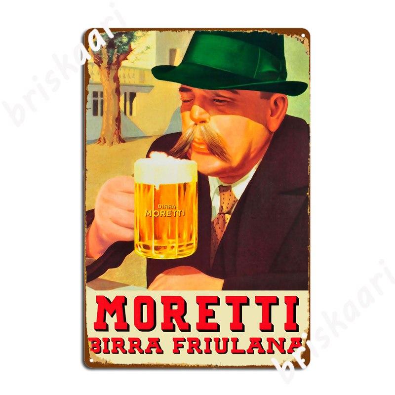 Birra Moretti Ретро Вывеска 2 Постера Металлическая Табличка создать Настенная Пещера Настенная Живопись Вечеринка Жестяная вывеска Постеры 20x30cm