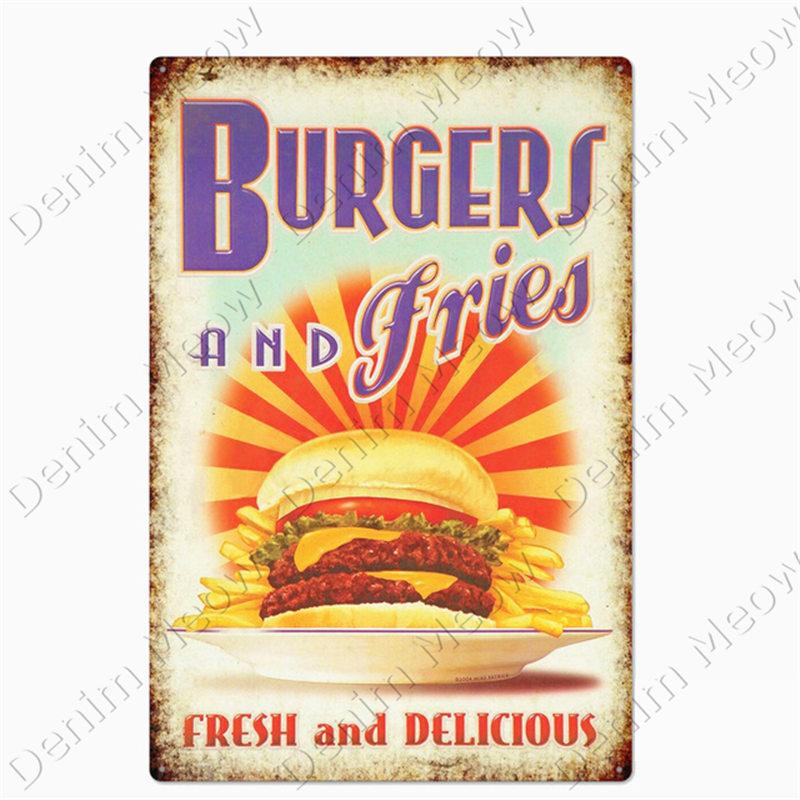 Vintage Pizza Tin Plate for Home Decor, Coffee, Donuts, Pizza, American, Kitchen, Home Decor, American Diner, Wall Posters, N375