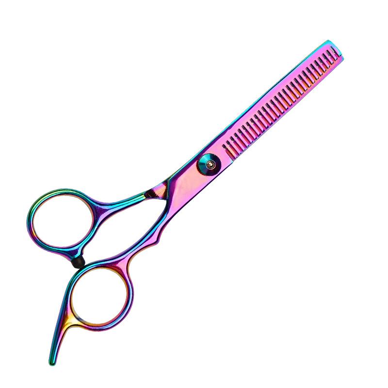 Colorful 6-Inch Stainless Steel Hairdressing Scissors Set: Straight and Thinning Shears