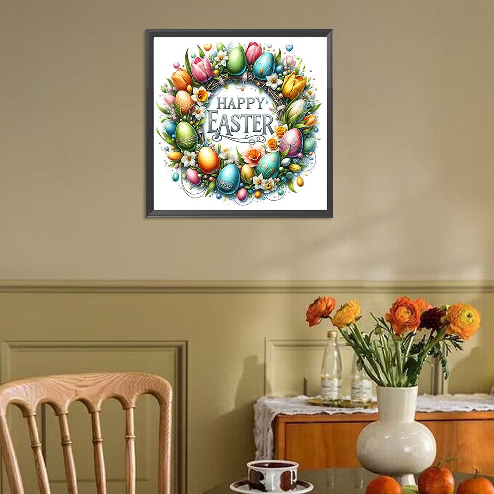 5D DIY Full Square Drill Diamond Painting Easter Wreath Kit Home Decor Art
