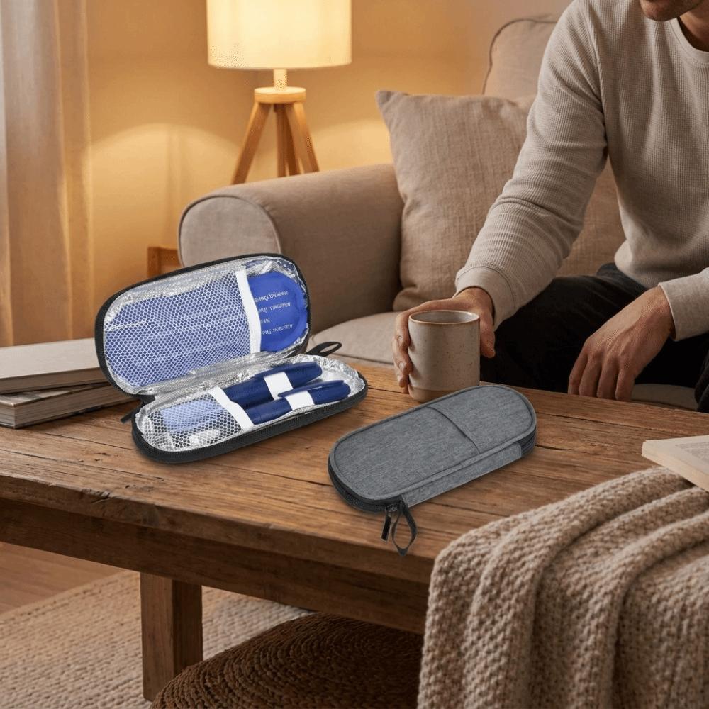 Zippers Closure Insulin Cooling Bag Efficient Protective Glaciated Cold Storage Bag Reusable Thermal Insulated Cooler for Travel