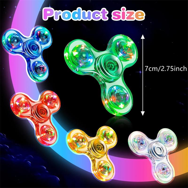 LED Fidget Spinners for Kids Adults Light Up Sensory Fidget Toys Glow In The Dark ADHD Autism Toys Classroom Prizes Party Favors
