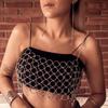 L4787Y Stylish Halter Top with Body Chain - Sexy European & American Design with Circle Details and Backless Wrap Style.