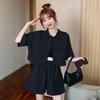 Korean Style Women's Chic Summer Workwear: Versatile Loose Short Sleeve & Shorts Two-Piece Uniform Set