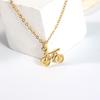Doppelseitige 18K Gold Fahrrad Anhänger Halskette, Personalisierter Edelstahl Schmuck