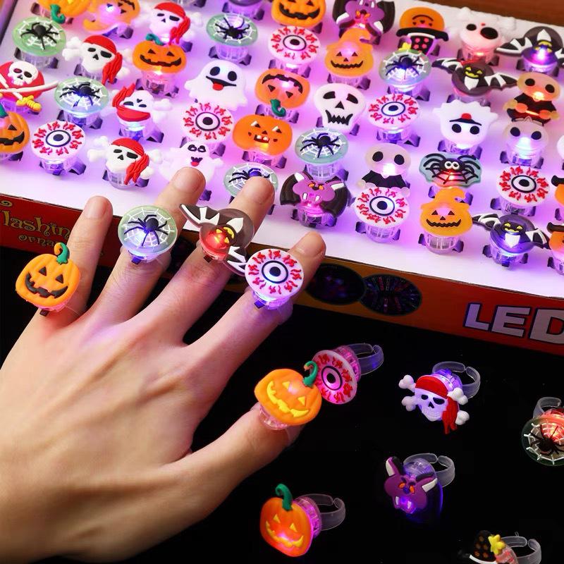 Dětský Halloweenský Rozsvěcující Se Dýňový Duch Prsten - Dekorace pro Mateřskou Školu, Odměna pro Žáky