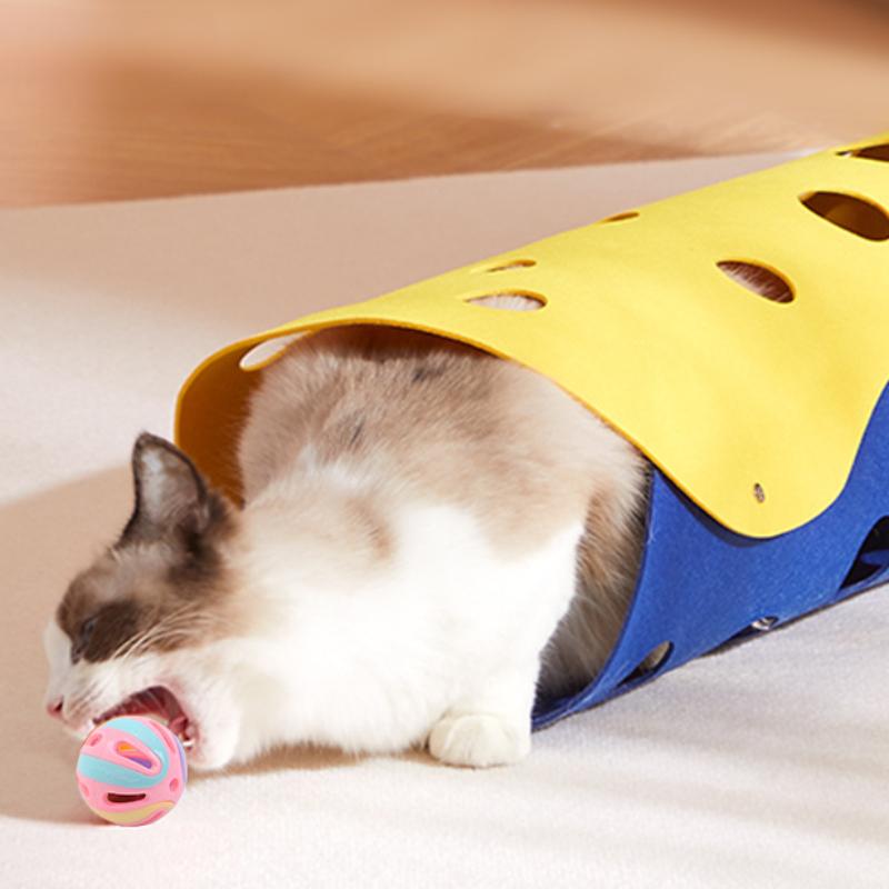 Bell Ball Cat Toys kitten Colorful Playing Ball Toys Interactive Funny Plastic Cat Sound Toy Cat Ball Chase Toy Pet Supplies