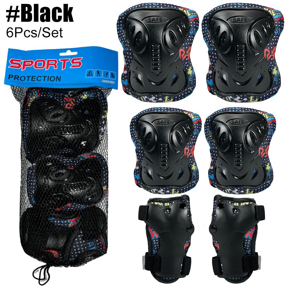 6 In 1 Kids Knee Pads And Elbow Pads With Wrist Guards Set - For Roller Skates, Cycling, Bmx Bike, Skateboard, Inline Skating
