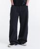 Gicheol Slub Jacquard Stripe Wide Pants (Black)