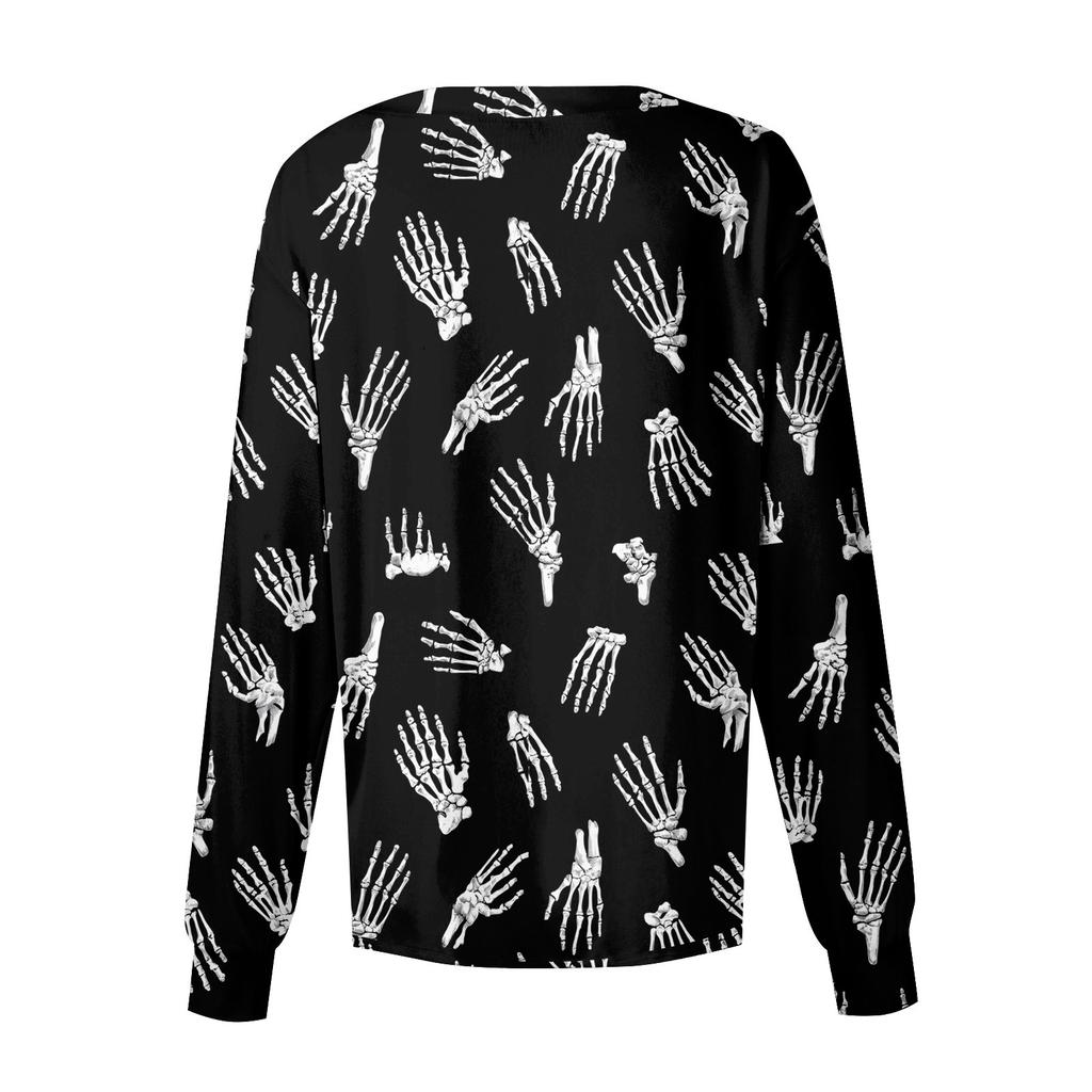 Women's Casual Fashion Single Breasted  Halloween Graphic Printed Nurses Tops