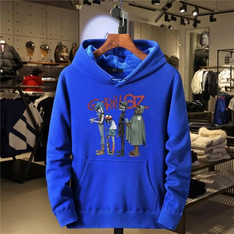 Gorillaz Punk Rock Men's and Women's Cartoon Sweater Hoodie Retro Fashion Clothing Casual Music Men's Clothing New Style