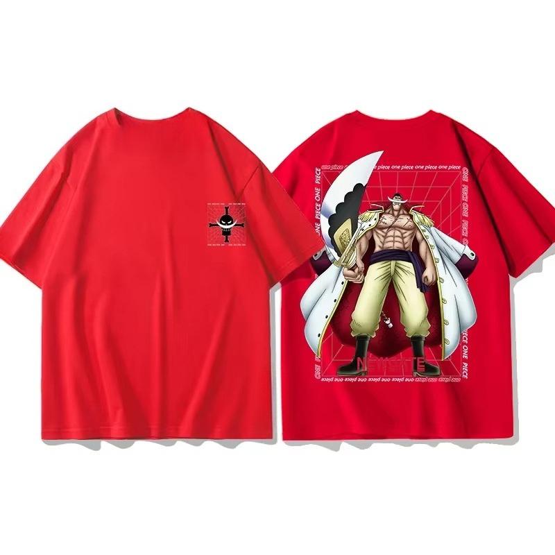 One Piece 2026 New Hot Portgas D Ace Unisex Tshirt Summer New Anime Doublesided Printed Casual Parentchild Shirt