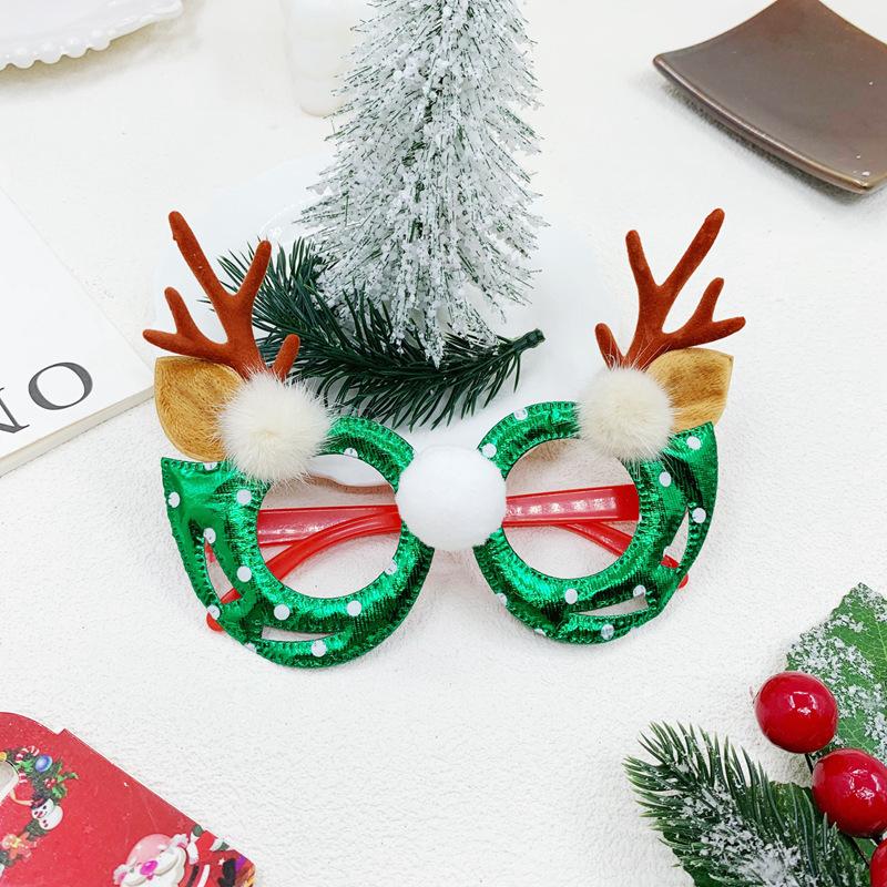 

1PC Гарячий розпродаж різдвяні шкіряні окуляри з рогів, різдвяна пара, різдвяні окуляри, прикраси, вечірка