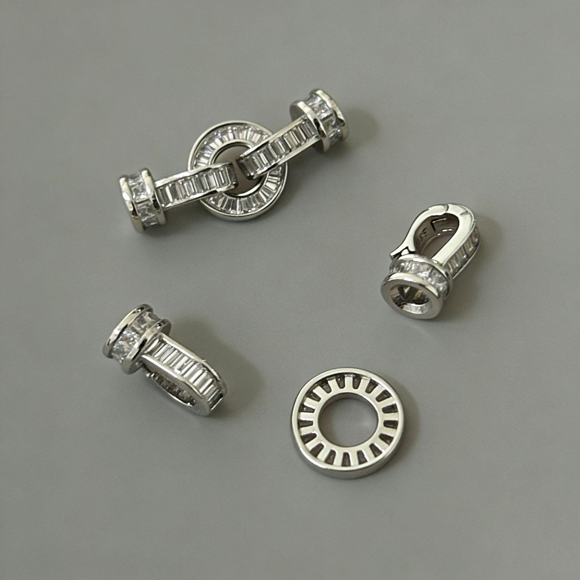 S925 Sterling Silver Luxury 3D Tower Buckle Bracelet Connector Clasp Accessory