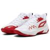 Puma Genetics Round Toe Lace-Up Non-Slip Low-Top Basketball Shoes Unisex Sneaker White Red 379974-04